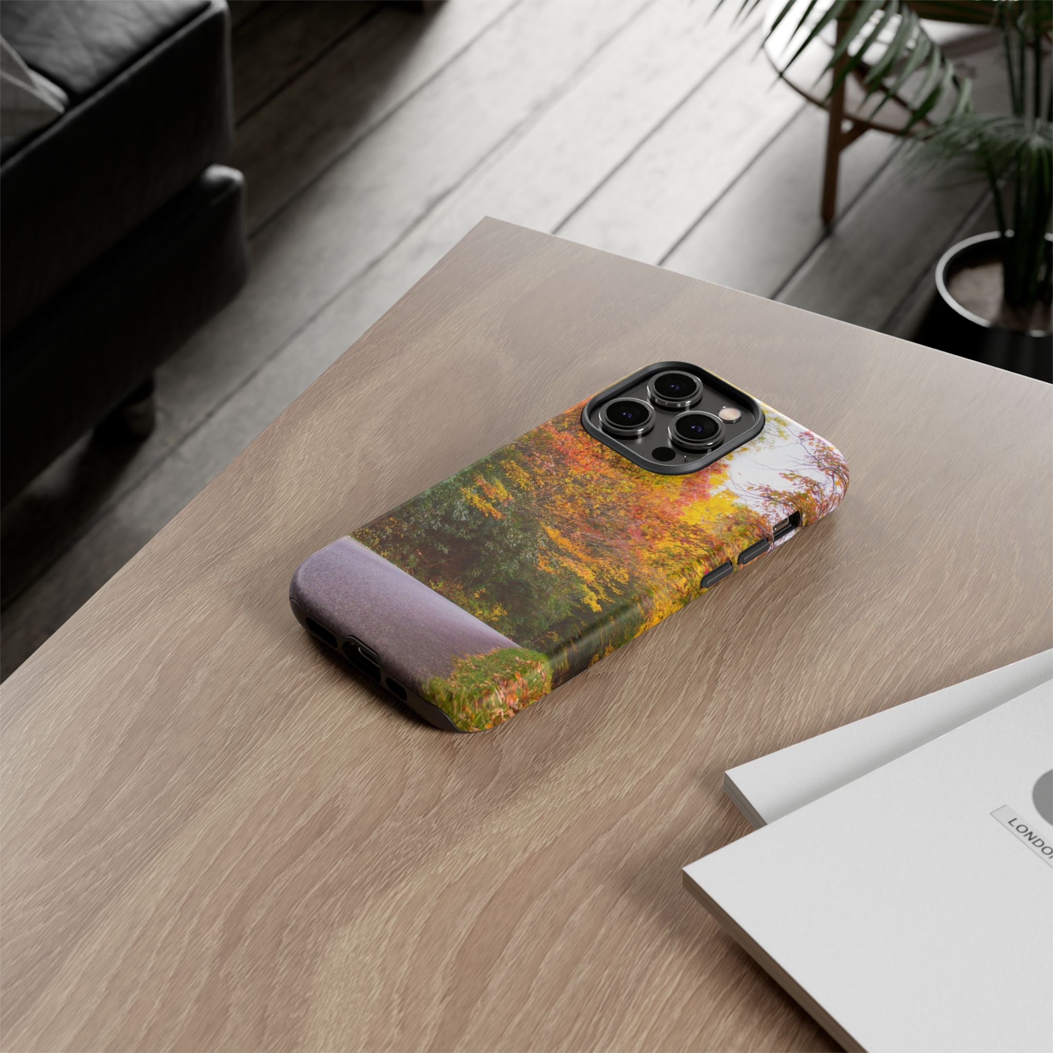 Fall Landscape Phone Case, Autumn iPhone Cover, Unique Tough Cases, Nature Lover Gift, Seasonal Phone Accessory, Eco-Friendly Design