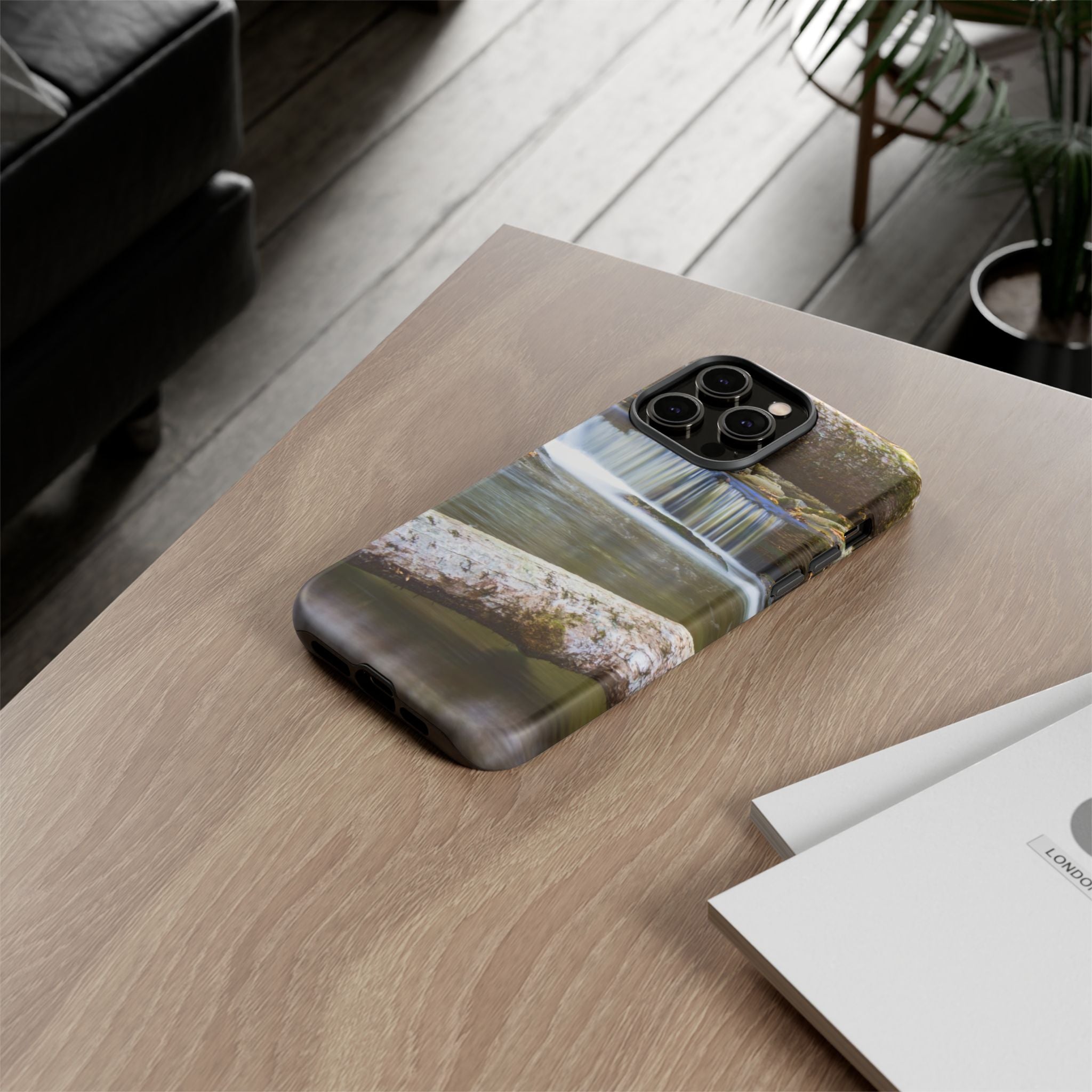 Nature-Inspired Phone Case, Tough Cases with Waterfall Design, Durable Phone Accessory, Outdoor Lover Gift, Nature Photography Case