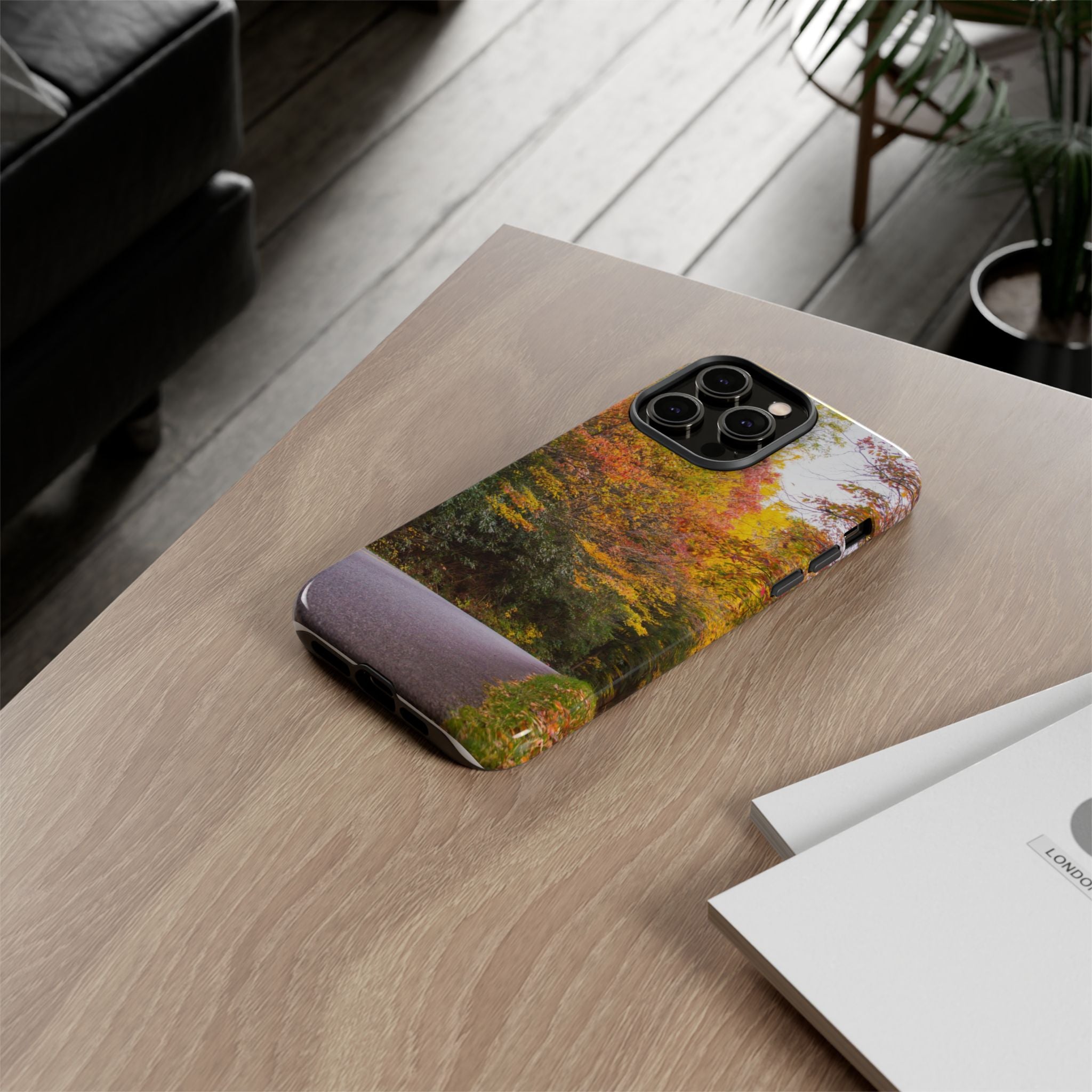 Fall Landscape Phone Case, Autumn iPhone Cover, Unique Tough Cases, Nature Lover Gift, Seasonal Phone Accessory, Eco-Friendly Design