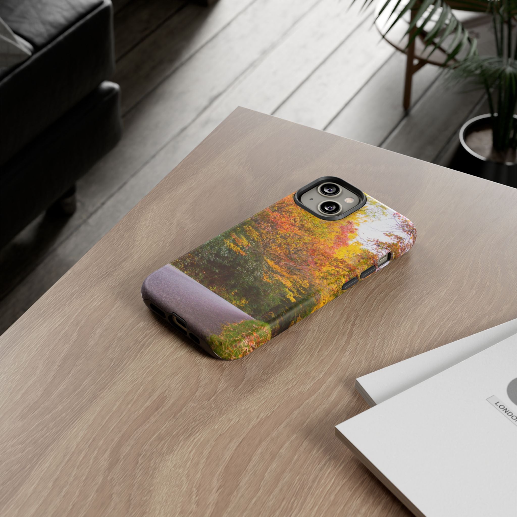 Fall Landscape Phone Case, Autumn iPhone Cover, Unique Tough Cases, Nature Lover Gift, Seasonal Phone Accessory, Eco-Friendly Design