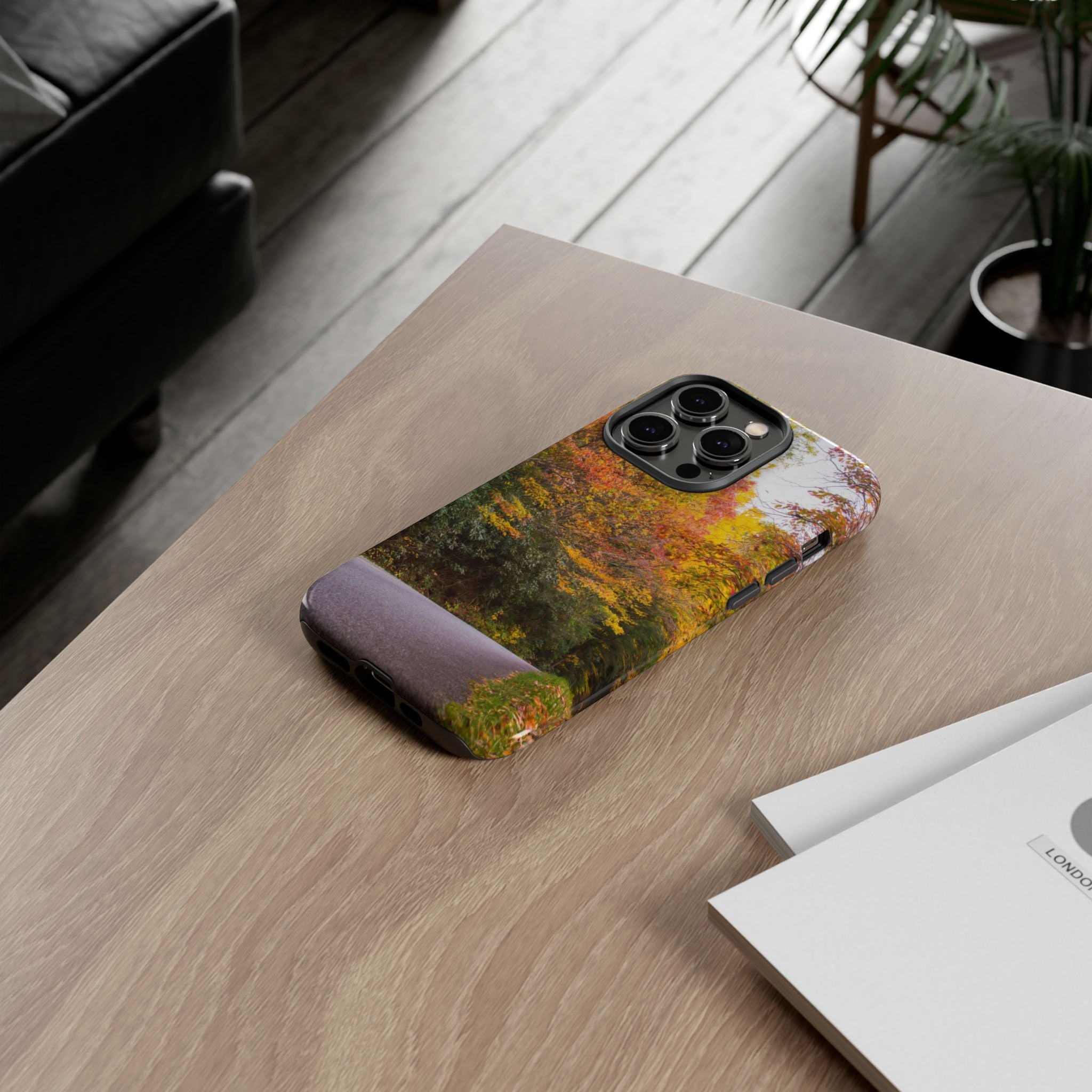 Fall Landscape Phone Case, Autumn iPhone Cover, Unique Tough Cases, Nature Lover Gift, Seasonal Phone Accessory, Eco-Friendly Design