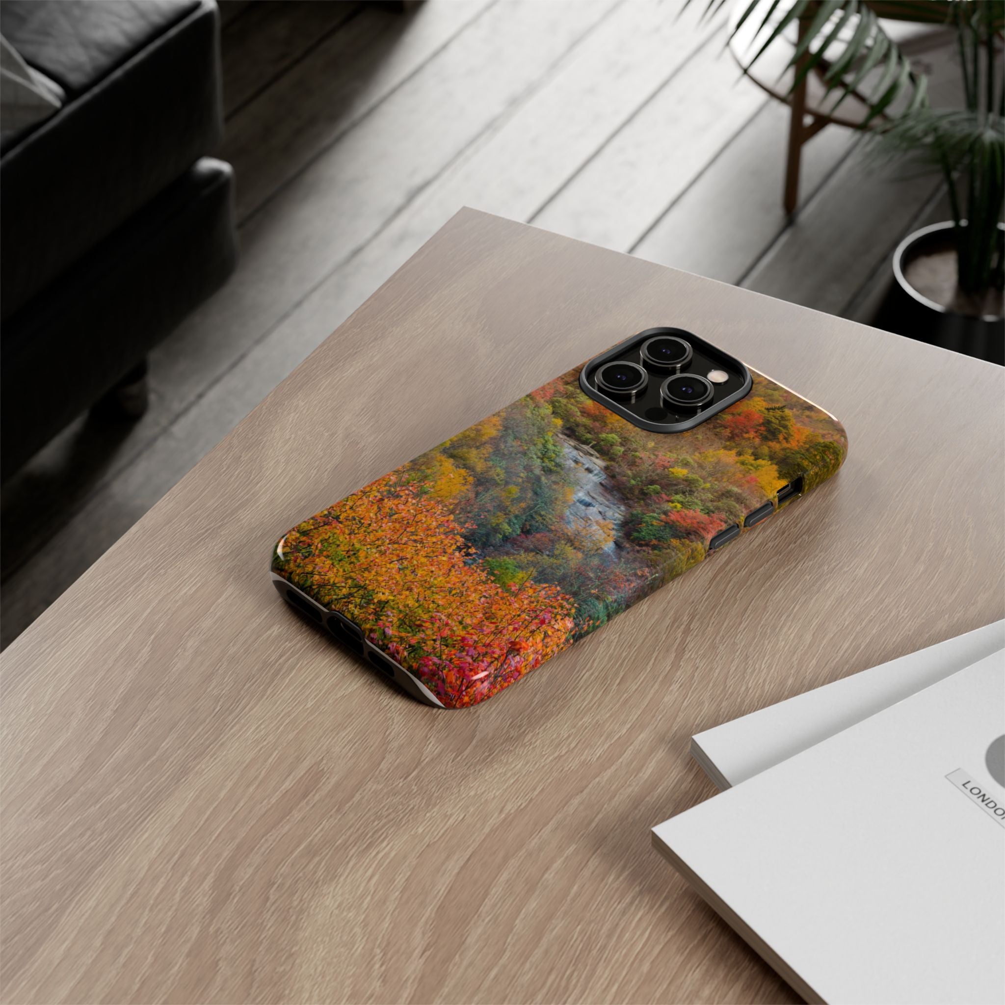 Nature-Inspired Phone Case, Tough Cases, Fall Landscape Design, Eco-Friendly, Protective Cover, Gifts for Nature Lovers