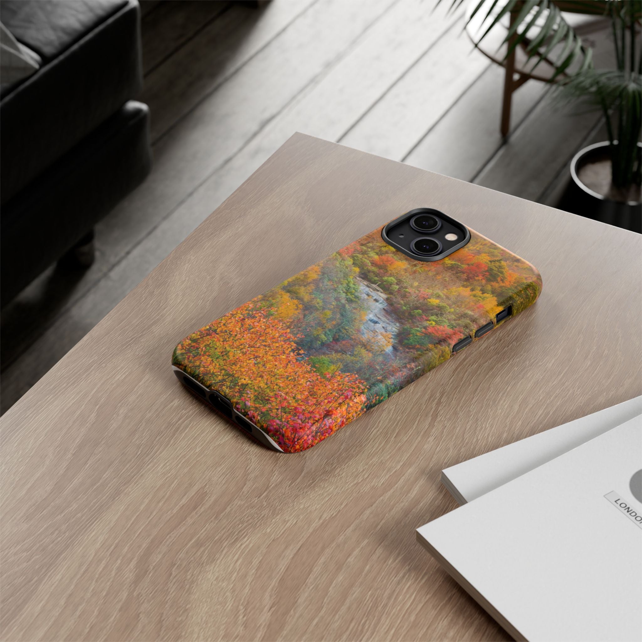 Nature-Inspired Phone Case, Tough Cases, Fall Landscape Design, Eco-Friendly, Protective Cover, Gifts for Nature Lovers
