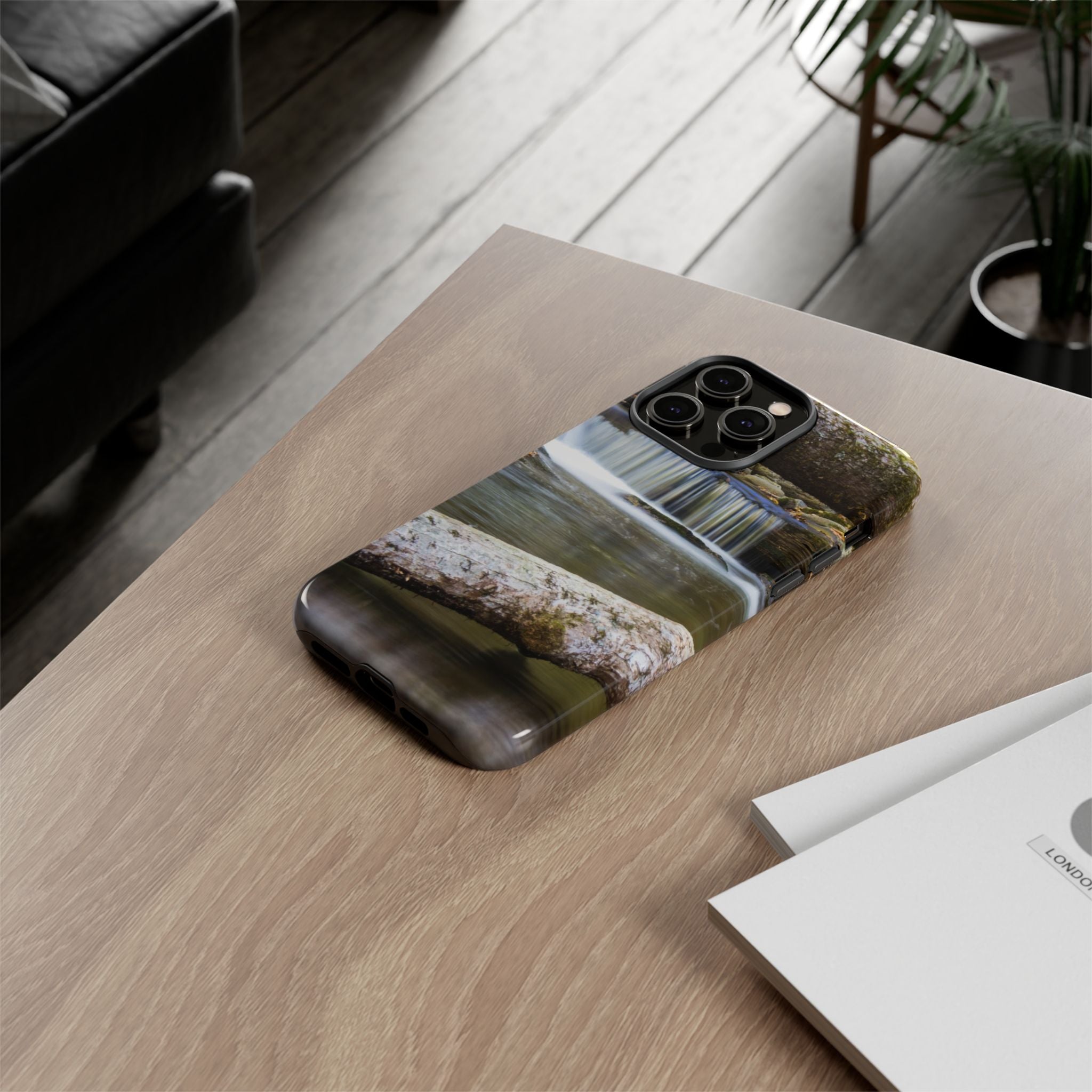 Nature-Inspired Phone Case, Tough Cases with Waterfall Design, Durable Phone Accessory, Outdoor Lover Gift, Nature Photography Case