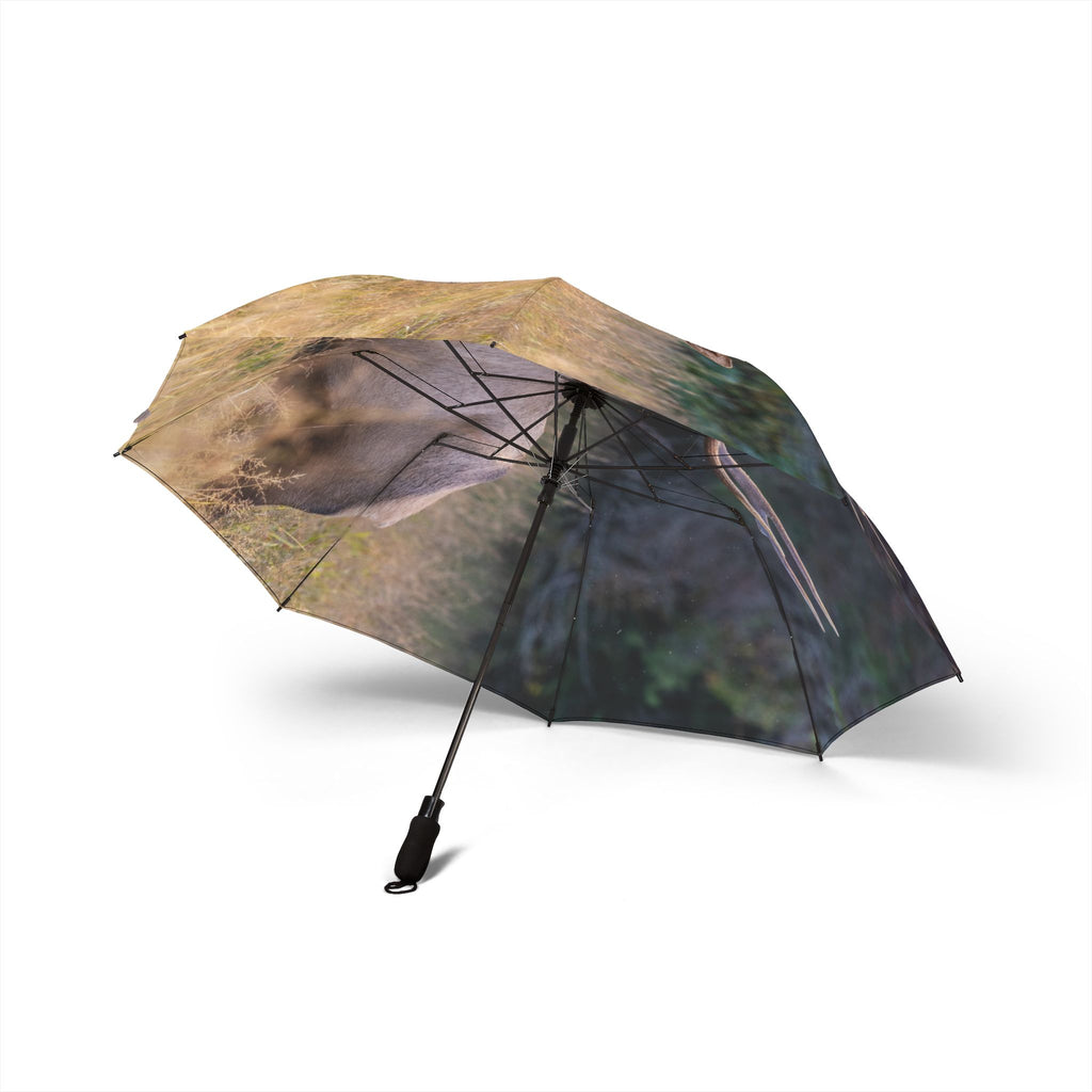 Nature-Inspired Folding Umbrella, Outdoor Gear for Rainy Days, Gift for Nature Lovers, Compact Travel Umbrella, Wildlife Print Umbrella