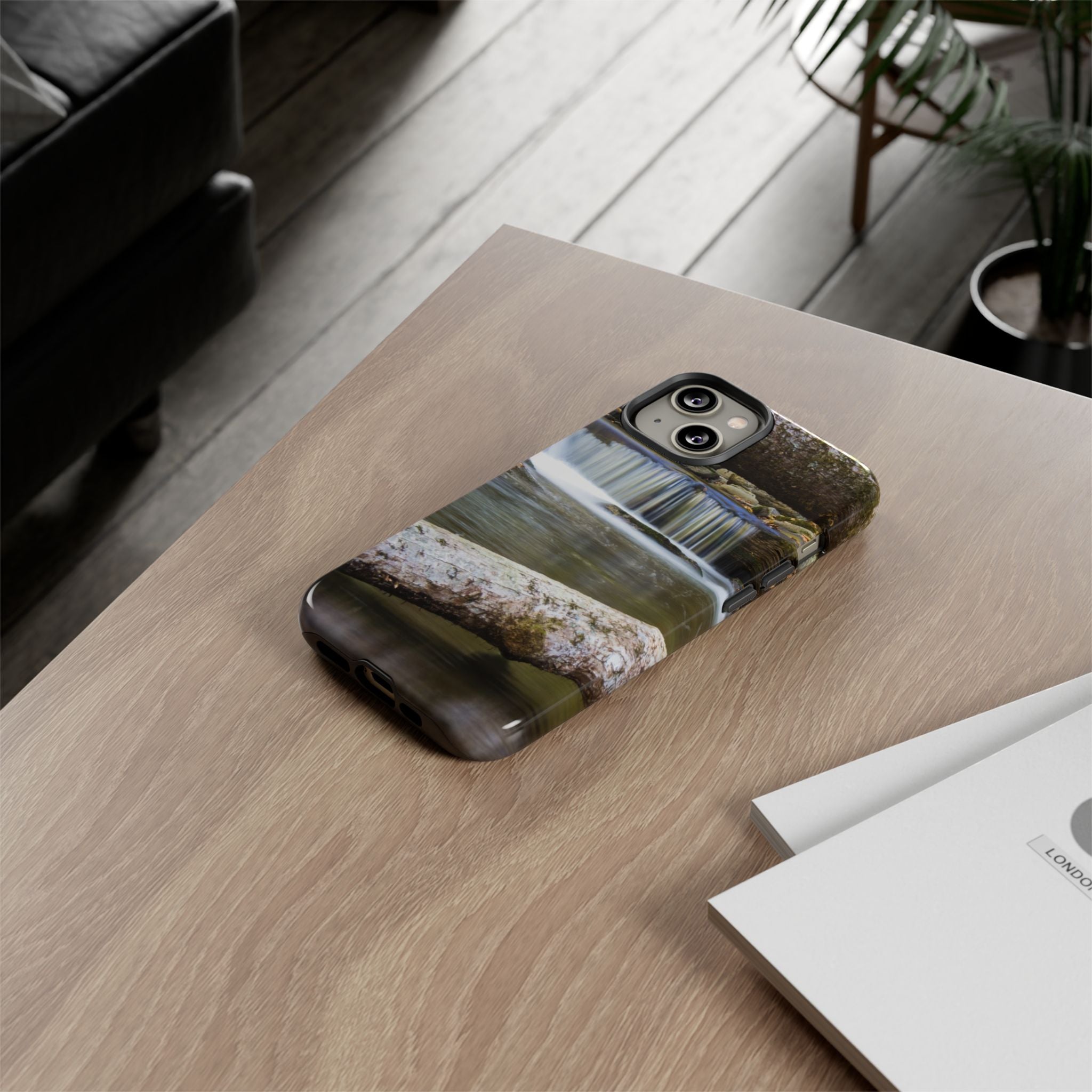 Nature-Inspired Phone Case, Tough Cases with Waterfall Design, Durable Phone Accessory, Outdoor Lover Gift, Nature Photography Case