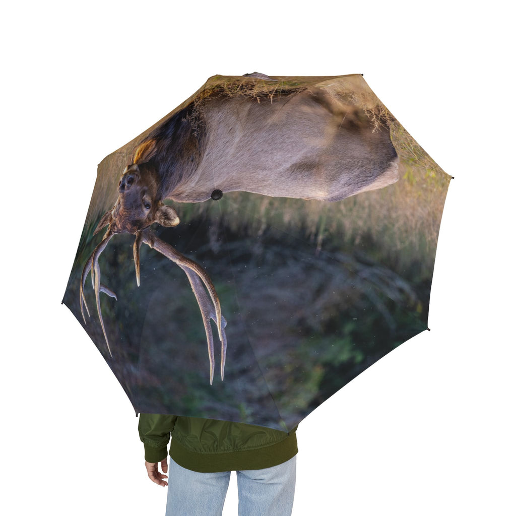 Nature-Inspired Folding Umbrella, Outdoor Gear for Rainy Days, Gift for Nature Lovers, Compact Travel Umbrella, Wildlife Print Umbrella