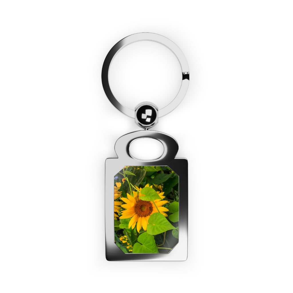 Personalized Photo Keyring, Custom Keychain Gift, Floral Keyring, Birthday Keepsake, Unique Photo Accessory
