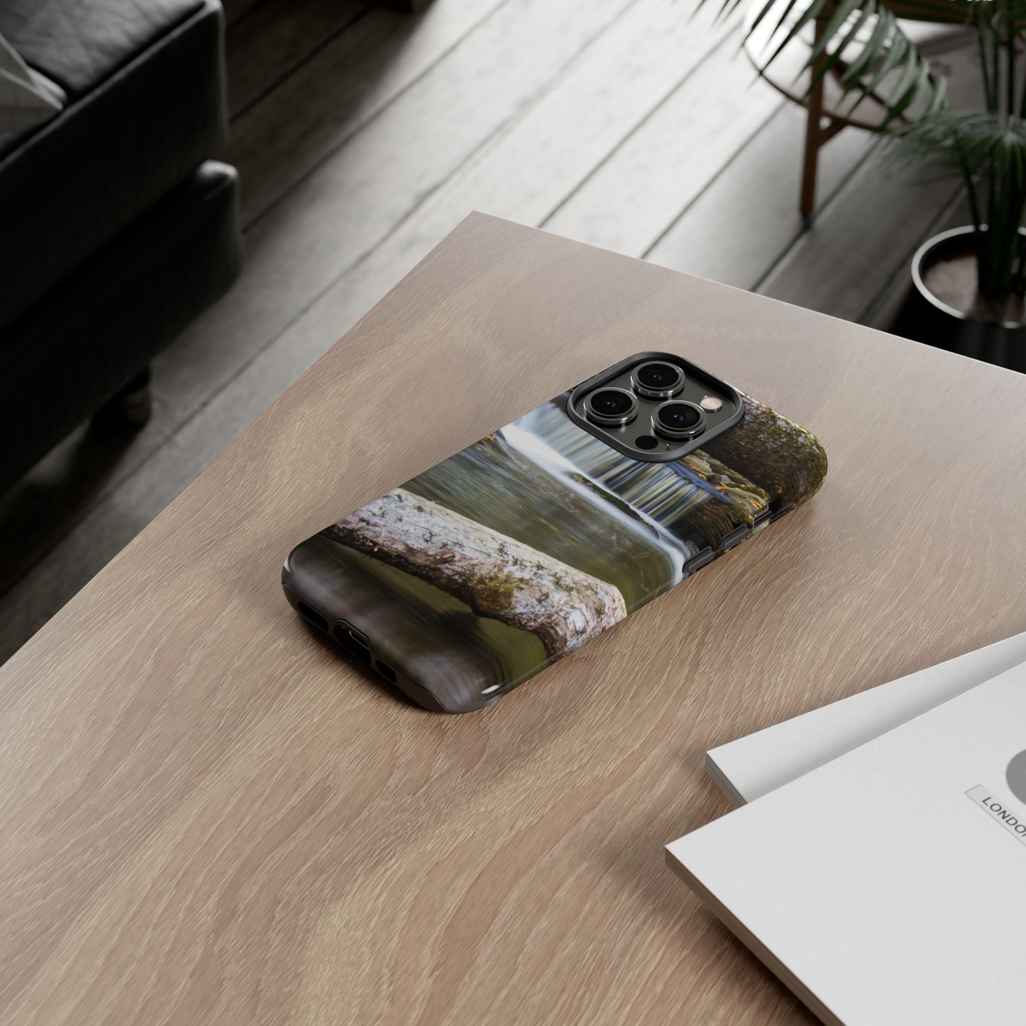 Nature-Inspired Phone Case, Tough Cases with Waterfall Design, Durable Phone Accessory, Outdoor Lover Gift, Nature Photography Case